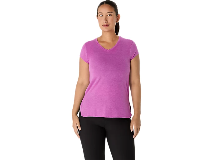 WOMEN'S HEATHER VNECK TOP