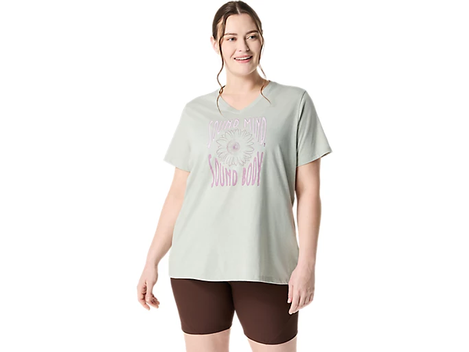 WOMEN'S SUNFLOWER SLOGAN V-NECK